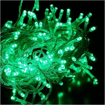 Гирлянда ECOLA LED N4GM05ELC 220V IP44 Бахрома 5x0.5м 135Led Зеленый Green, 8 режимов, прозр.провод с вилкой