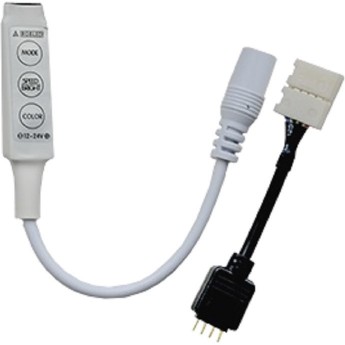 Контроллер ECOLA LED strip RGB mini controller 6A 72W 12V (144W 24V) с переходником с кнопками для управления Контроллер ECOLA LED strip RGB mini controller 6A 72W 12V (144W 24V) с переходником с кнопками для управления