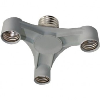 Переходник ECOLA BASE A8T37SEAY с цоколя E40 на 3хE27 широкий, серебряный Переходник ECOLA BASE A8T37SEAY с цоколя E40 на 3хE27 широкий, серебряный