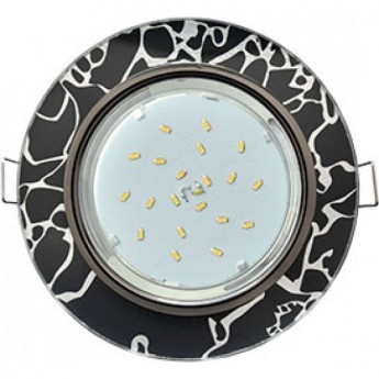 Встраиваемый светильник ECOLA GX53 H4 GLASS FB53RCECH хром, черный